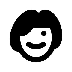 Happy Girl Flat Vector Icon