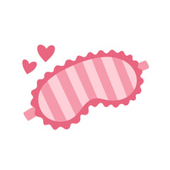 Pink stripped eye mask vector sleeping night accessory relax rest in traveling illustration isolated sleep mask vector