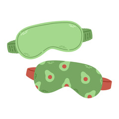 Eye mask avocado vector sleeping night accessory relax rest in traveling illustration isolated sleep mask vector