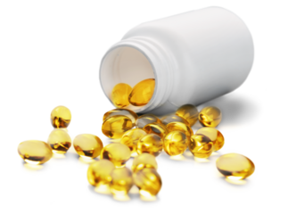 White Pill Bottle with Gel Capsules