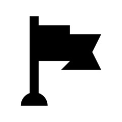 Fluttering Flag Flat Vector Icon 