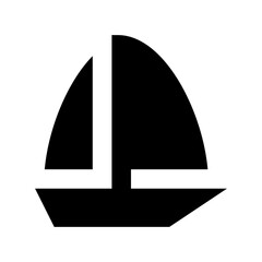 Sailboat Flat Vector Icon 
