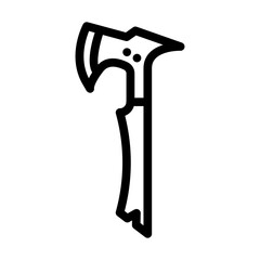 tactical axe hatchet line icon vector. tactical axe hatchet sign. isolated contour symbol black illustration