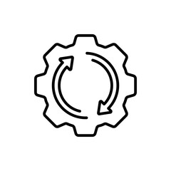 Computer setting icon. Update process, operating system. Setting options concept. Vector line icon for Business and Advertising