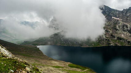 Clouds over Marsar Lake in Kashmir