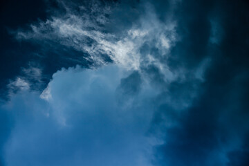 Obraz premium Dramatic Sky Background. Stormy Clouds in Dark Sky. Moody Cloudscape. 