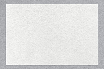 Fototapeta premium Texture of craft white color paper background with gray border, macro. Structure of vintage dense kraft cardboard