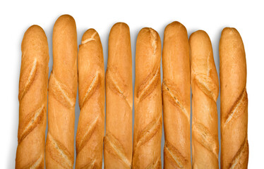 Fresh homemade bread baguettes, close-up