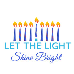 Obraz premium Hanukkah Jewish holiday traditional menorah with candles and text