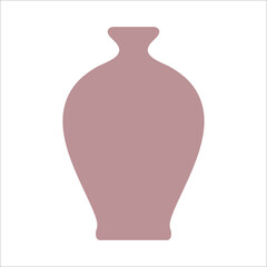 Vector illustration of modern ceramic vase. Single element in trendy boho style isolated on white background
