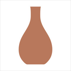 Vector illustration of modern ceramic vase. Single element in trendy boho style isolated on white background