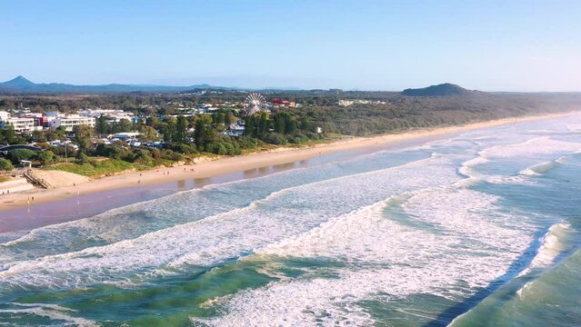 Aerial view of Coolum Beach, Sunshine Coast, Queensland, Australia