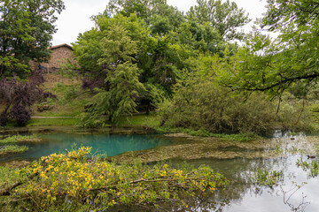 Fototapeta na wymiar Birthplace of the Ebro river in Fontibre, Reinosa, Cantabria, Spain