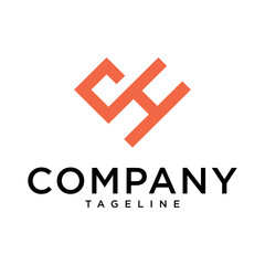 Heart Logo with Letter H Set Vector