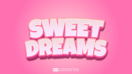 Sweet Dreams editable 3D text effect font 
