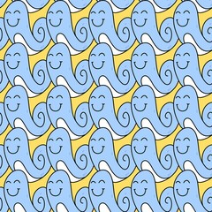 seamless pattern of cute snail cartoon