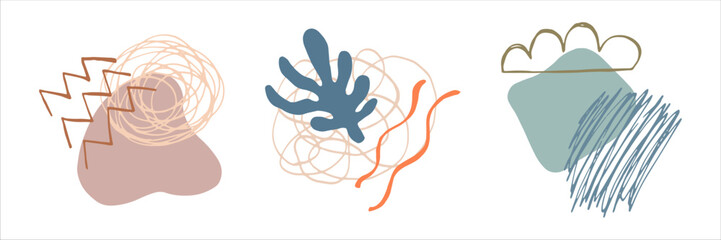 Vector collection of abstract collages for social media design, creating prints, patterns, sublimations, corporate identity