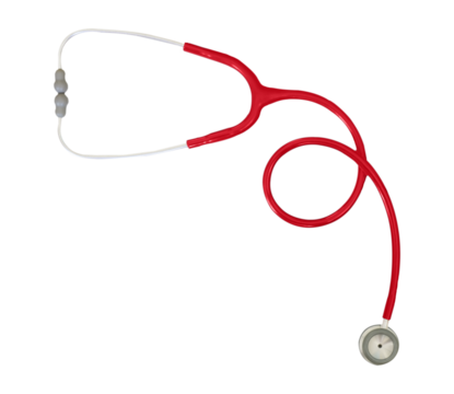 isolated on white background red stethoscope for newborns