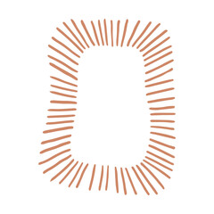 Abstract round shape. Doodle element for design, creating patterns, logos, prints, sublimations. Vector illustration