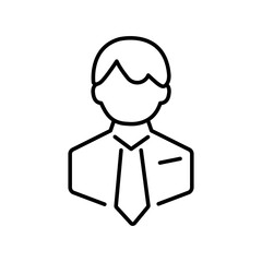 Businessman line icon. Man in tie. Occupation concept. Can be used for topics like top management, banking, finance, investment