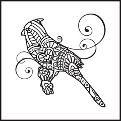 Vector illustration decorative Bird on white background