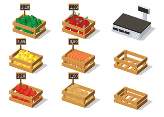 Fruits Pallet Boxes Set