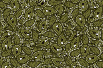 Seamless pattern based on an ornament with Paisley bandana print, bandana print, silk neckerchief for printing on fabric and paper