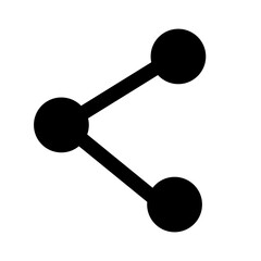 Share icon isolated on white background. Share button isolated close-up