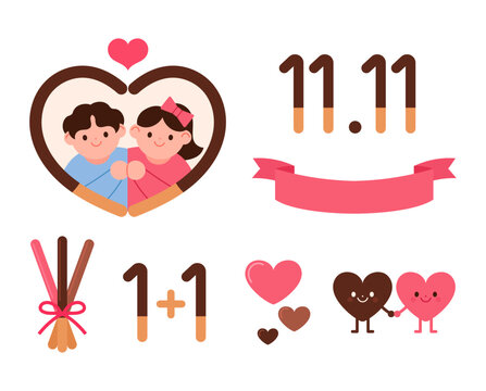 Pepero Day illustration commemorating the 11th of November. Pepero event concept vector illustration.