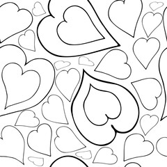 Heart seamless pattern. Heart
hand drawing For printing, decoration and festive elements of Valentine's Day.
Vector.