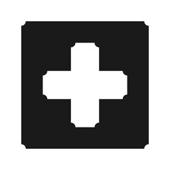 Obraz premium Negative Corner Swiss Cross Square Icon