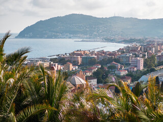 Fototapeta na wymiar Ligurian coast of the town of Diano Marina