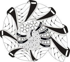 Decorative seashell in zentangle style. Vector illustration