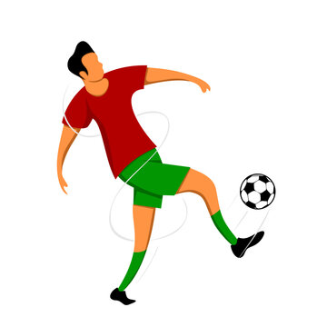 Cartoon male soccer player. Vector illustration