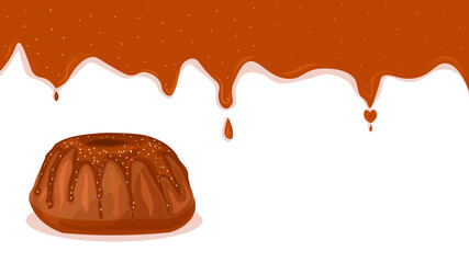 vector illustration of sweet. chocolate cake. pie. cake. cake. illustration for sweet shop, banner, bargain offer.