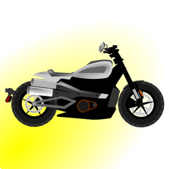 Obraz premium Motorbike silhouette, illustration, vintage, retro. Format vector