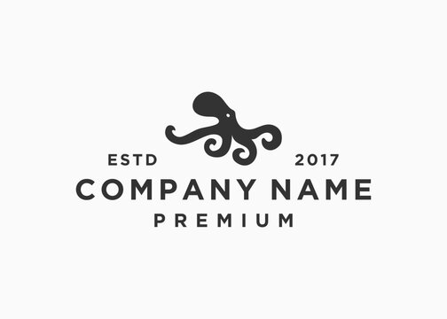 octopus logo design vector illustration template