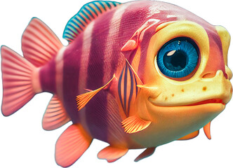 Colourful fish with big cute eyes