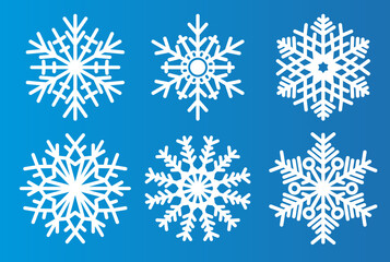 set of snowflakes christmas vector element design