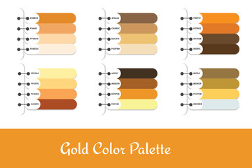 6 DIFFERENT GOLD COLOR PALETTES