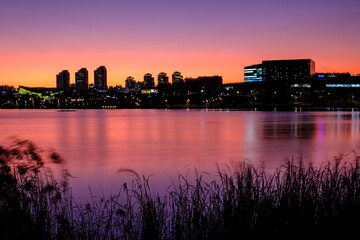 Scenic view of the city during sunset