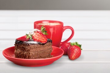 Tasty sweet homemade Cake on the desk