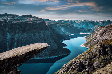 Trolltunga Also Known As Trolls Tongue In Norway. 
Fjords in norway
