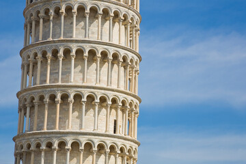 The famous Leaning Tower completely restored from damage of pollution (Italy - Tuscany - Pisa)