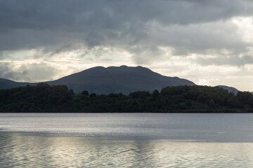 Mountain behind lake