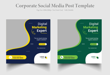 business social media post banner template or web banner