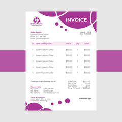 Bill Form Business Invoice Accounting Template Design.