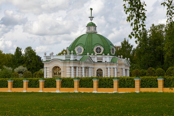 Fototapeta na wymiar Picturesque pavilion Grotto in Kuskovo park. Moscow, Russia