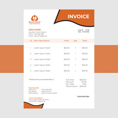 Bill Form Business Invoice Accounting Template Design Vector.