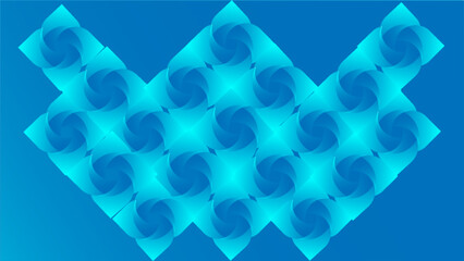 abstract blue floral diamond background